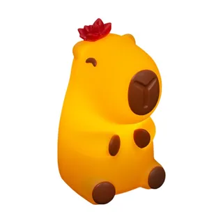 Luminária 3D Capivara Fofa com Flor Bivolt Decoração Criativa