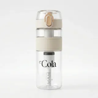 Garrafa 600ml Off White com Filtro de Carvão Ativado até 1200L