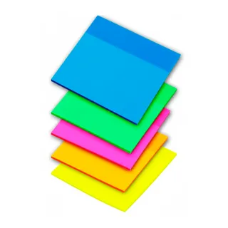 Bloco de Notas Transparente Neon 76x76mm 50 Folhas