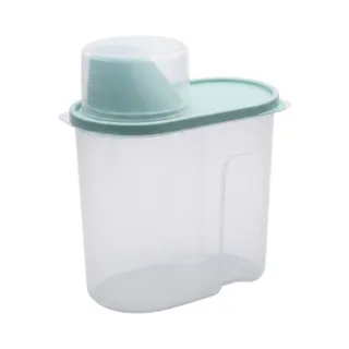 Pote Armazenamento Multiuso Amaciante Ração Grãos Transparente 1.9L Azul