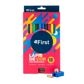 Lápis de Cor 12 Cores Big Triangular com Apontador
