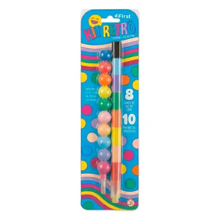 Kit Lapiseira + Giz de Cera Escolares Retrô com Pontas Trocáveis