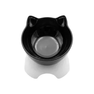 Comedouro Tigela Pets Elevada Água ou Ração Preto