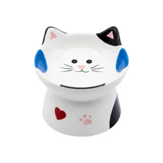 Comedouro Tigela Cerâmica Pets Elevada com Orelhas Água Ração