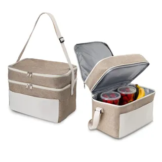 Bolsa Térmica 14L 2 Compartimentos Alça de Ombro Cooler Sustentável