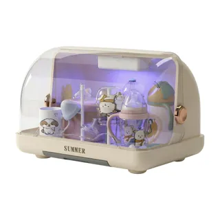 Escorredor de Mamadeira Fechado Higiênico com Luz UV Creme