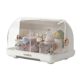 Escorredor de Mamadeira Fechado Higiênico com Tampa Infantil Branco