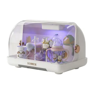 Escorredor de Mamadeira Fechado Higiênico com Luz UV Branco