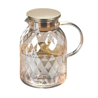 Jarra de Vidro 1,8L com Tampa de Madeira Luxo Fogão Indução
