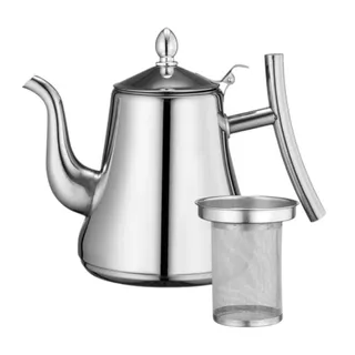 Chaleira em Aço Inox 1,3L  Filtro para Chá Fogão Indução