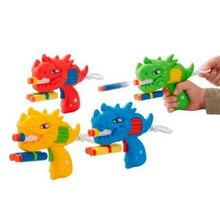 Pistola Lança Dardos Dinossauro com Projéteis Infantil