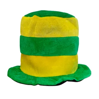 Chapéu Listrado Brasil Torcedor Futebol Verde e Amarelo
