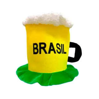 Chapéu de Torcedor Chopp Brasil em Tecido 35x36cm Copa do Mundo