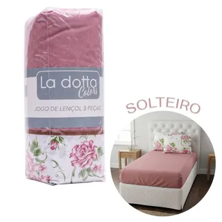Jogo de Lençol 3 Peças Solteiro 100% Algodão Alta Qualidade Tulipa - La Dotta