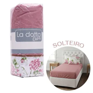 Jogo de Lençol 3 Peças Solteiro 100% Algodão Alta Qualidade Tulipa - La Dotta