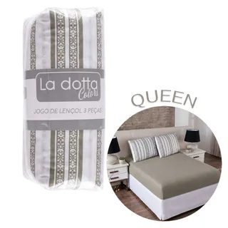 Jogo de Lençol 3 Peças Queen 100% Algodão Alta Qualidade Marroquino - La Dotta