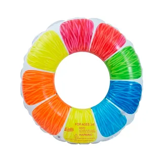 Boia Inflável Redonda 70cm Colorida Piscina PVC