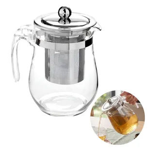 Chaleira Bule de Vidro c/ Infusor Chá em Aço Inox 600ml