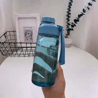 Garrafa de 650ml com Tampa e Alça para Adulto - Azul