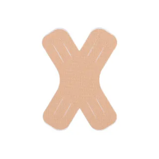 Fita Muscular em X Elástica Joelhos e Tornozelos Tamanho Único Bege