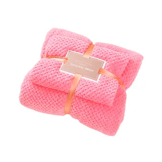 Jogo Toalhas Rosto e Corpo Macias de Qualidade Presenteável Rosa - 70x140 e 35x75