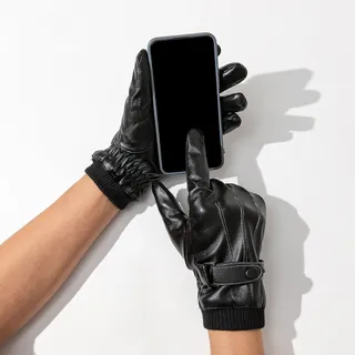 Luvas De Malha Na Cor Preta (Venda Exclusiva)