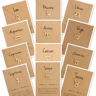 Colar Pingente Liga 12 Constelações Aquário Joias Prata Cartão Branco (Venda Exclusiva)