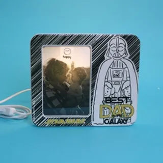 Luminária Porta Retrato 10x15cm Star Wars Best Dad In The Galaxy