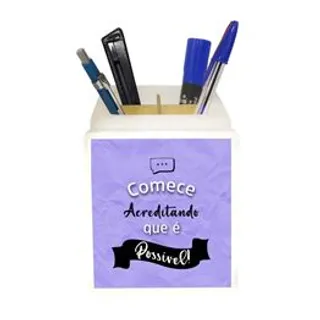 Organizador de Mesa Iluminado Começe Acreditando