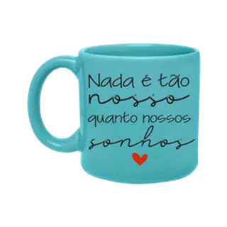 Caneca de Porcelana Turquesa - Sonhos