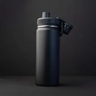 Garrafa com Alça e Bico 780ml em Aço Inox Preta