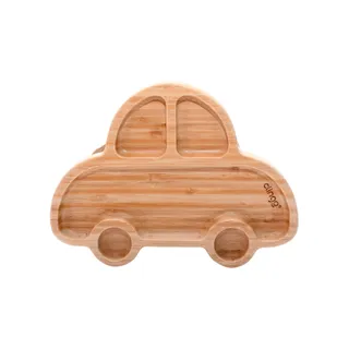 Prato Bambu Carrinho com Ventosa e Divisórias - Ecológico, Seguro