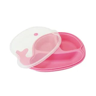 Prato Infantil Baleia com Divisórias Clingo - Rosa