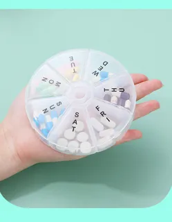 Caixa de Medicamentos Redonda com Grande Capacidade - Transparente